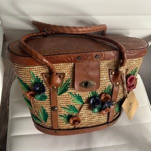 New Patricia Nash Levanzo Straw Market tote
